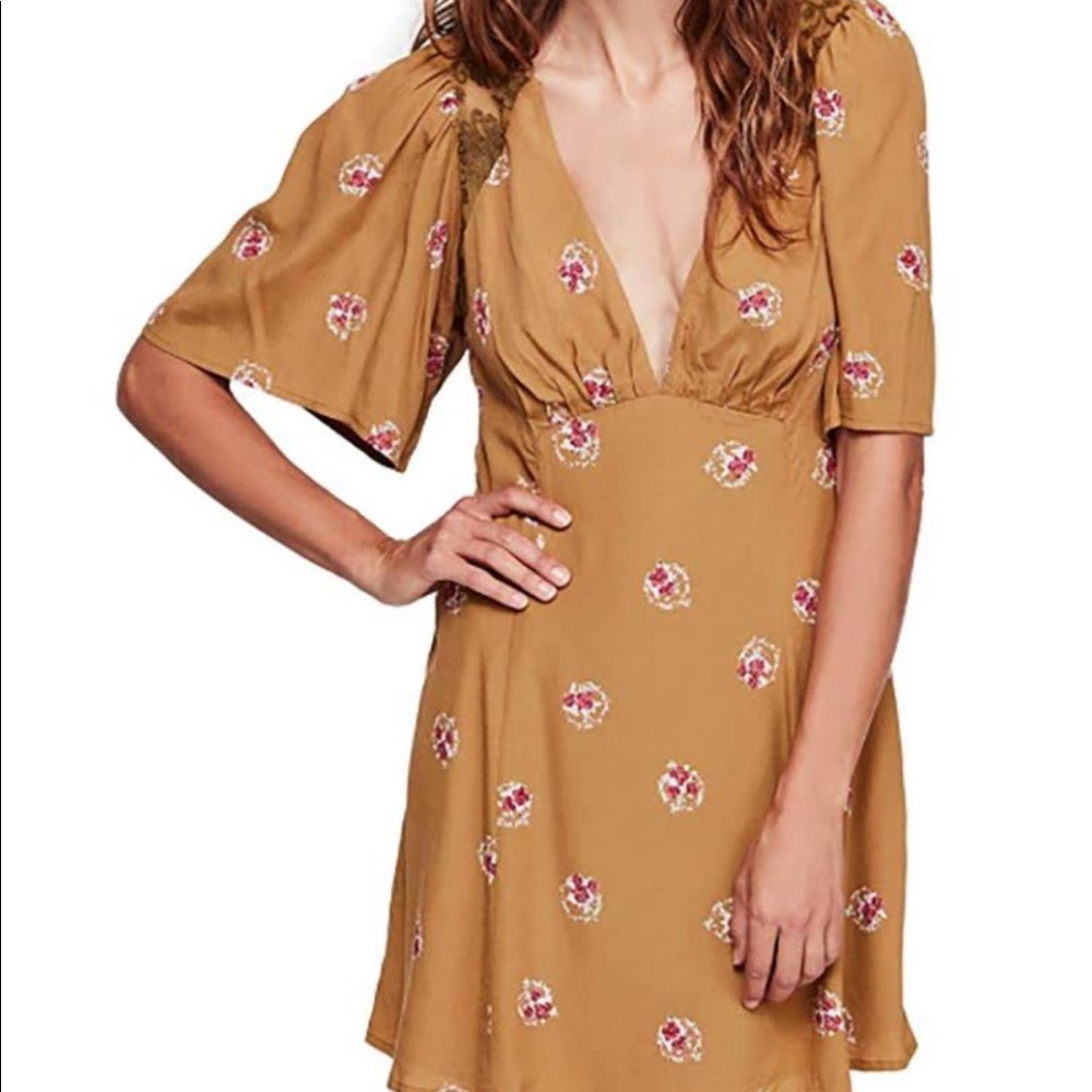 Free people brown combo short dress